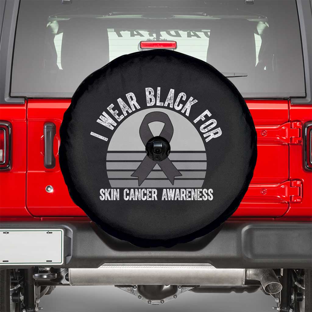 I Wear Black For Skin Cancer Awareness Spare Tire Cover Retro Vintage Sunset TS12 Black Print Your Wear