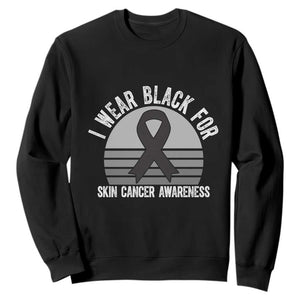 I Wear Black For Skin Cancer Awareness Sweatshirt Retro Vintage Sunset TS12 Black Print Your Wear