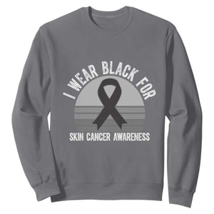 I Wear Black For Skin Cancer Awareness Sweatshirt Retro Vintage Sunset TS12 Charcoal Print Your Wear