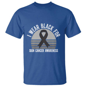 I Wear Black For Skin Cancer Awareness T Shirt Retro Vintage Sunset TS12 Royal Blue Print Your Wear