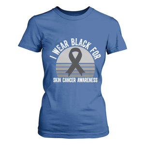I Wear Black For Skin Cancer Awareness T Shirt For Women Retro Vintage Sunset TS12 Royal Blue Print Your Wear