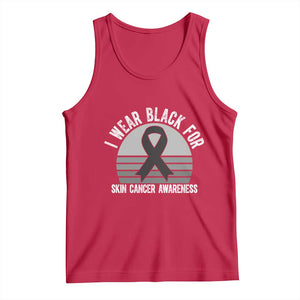I Wear Black For Skin Cancer Awareness Tank Top Retro Vintage Sunset TS12 Red Print Your Wear
