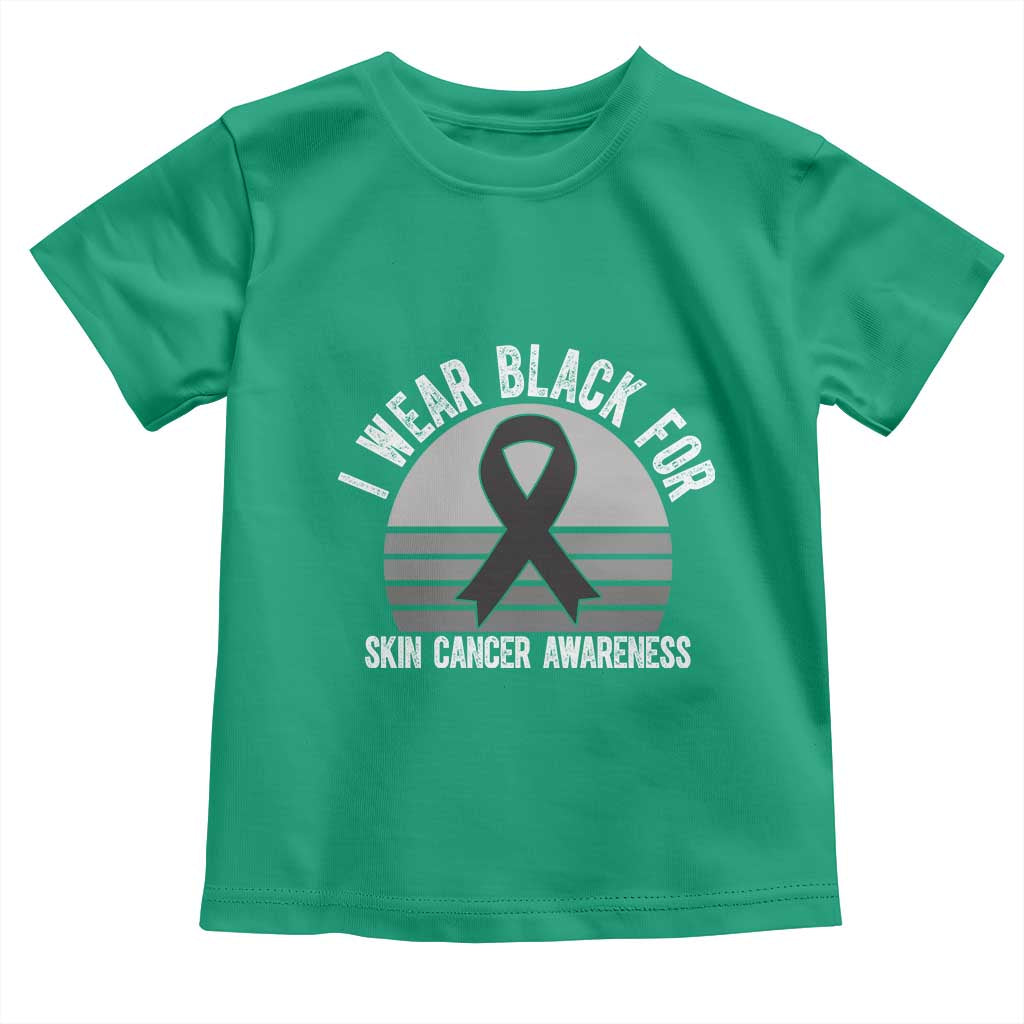 I Wear Black For Skin Cancer Awareness Toddler T Shirt Retro Vintage Sunset TS12 Irish Green Print Your Wear