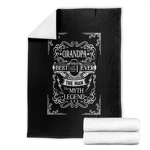 Vintage Fathers Day Gift For Grandpa Throw Blanket The Man The Myth The Legend TS12 Black Print Your Wear