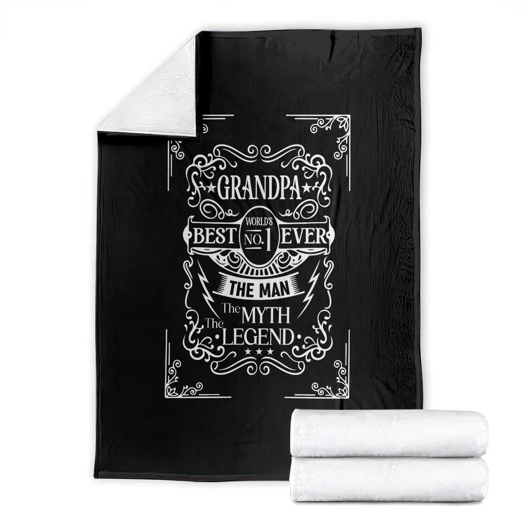 Vintage Fathers Day Gift For Grandpa Throw Blanket The Man The Myth The Legend TS12 Black Print Your Wear