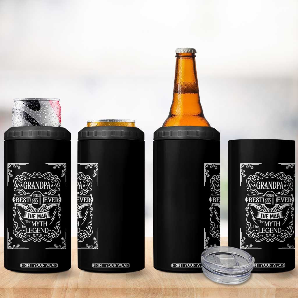 Vintage Fathers Day Gift For Grandpa 4 in 1 Can Cooler Tumbler The Man The Myth The Legend TS12 Print Your Wear