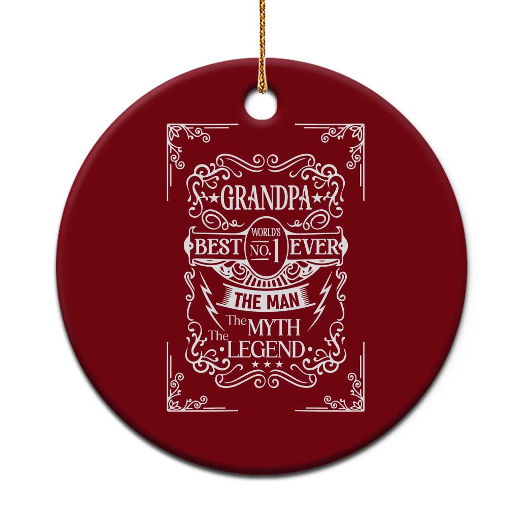 Vintage Fathers Day Gift For Grandpa Ceramic Ornament The Man The Myth The Legend TS12 1pc Red Print Your Wear