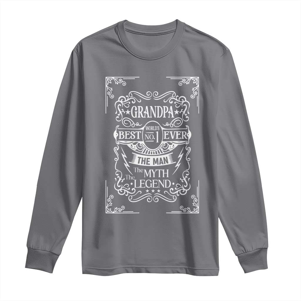 Vintage Fathers Day Gift For Grandpa Long Sleeve Shirt The Man The Myth The Legend TS12 Charcoal Print Your Wear