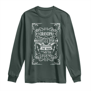 Vintage Fathers Day Gift For Grandpa Long Sleeve Shirt The Man The Myth The Legend TS12 Dark Forest Green Print Your Wear