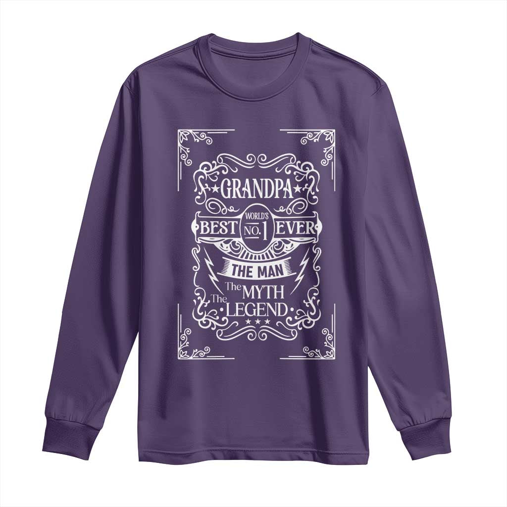 Vintage Fathers Day Gift For Grandpa Long Sleeve Shirt The Man The Myth The Legend TS12 Purple Print Your Wear