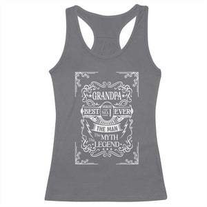 Vintage Fathers Day Gift For Grandpa Racerback Tank Top The Man The Myth The Legend TS12 Charcoal Print Your Wear