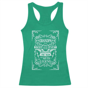 Vintage Fathers Day Gift For Grandpa Racerback Tank Top The Man The Myth The Legend TS12 Irish Green Print Your Wear