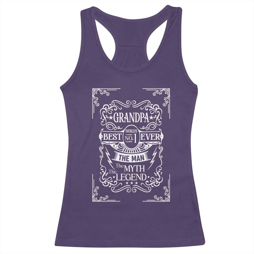 Vintage Fathers Day Gift For Grandpa Racerback Tank Top The Man The Myth The Legend TS12 Purple Print Your Wear