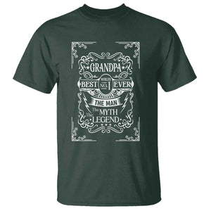 Vintage Fathers Day Gift For Grandpa T Shirt The Man The Myth The Legend TS12 Dark Forest Green Print Your Wear
