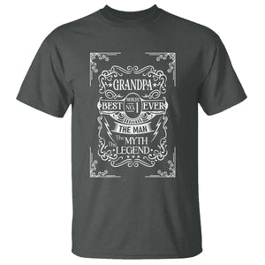 Vintage Fathers Day Gift For Grandpa T Shirt The Man The Myth The Legend TS12 Dark Heather Print Your Wear