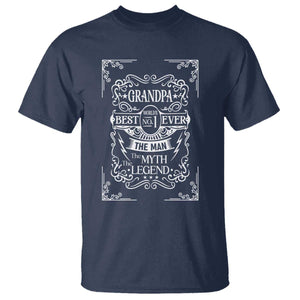 Vintage Fathers Day Gift For Grandpa T Shirt The Man The Myth The Legend TS12 Navy Print Your Wear