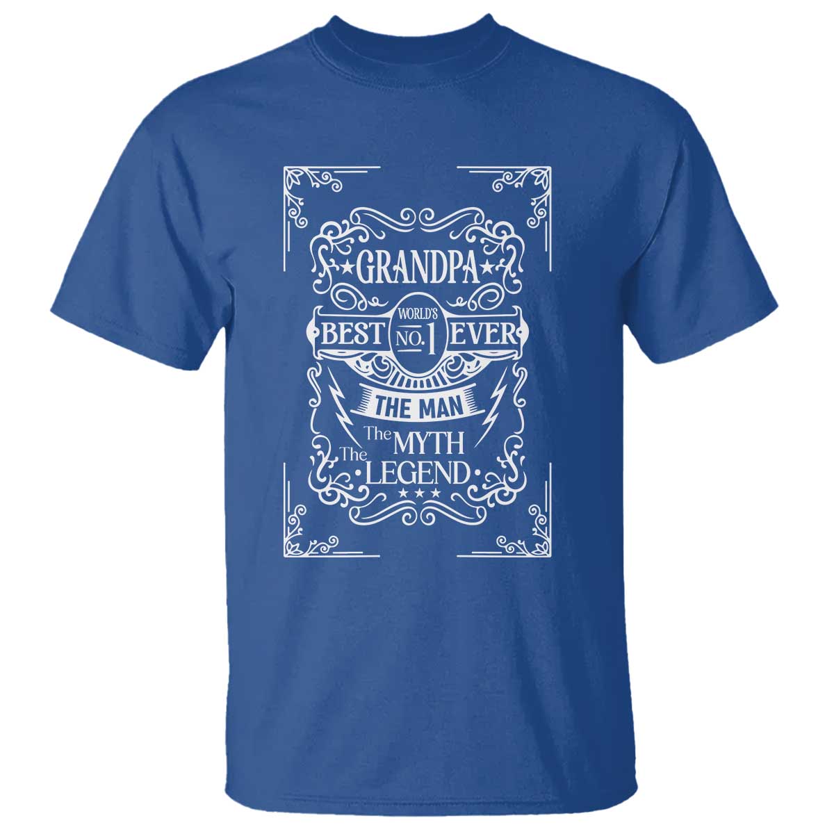 Vintage Fathers Day Gift For Grandpa T Shirt The Man The Myth The Legend TS12 Royal Blue Print Your Wear