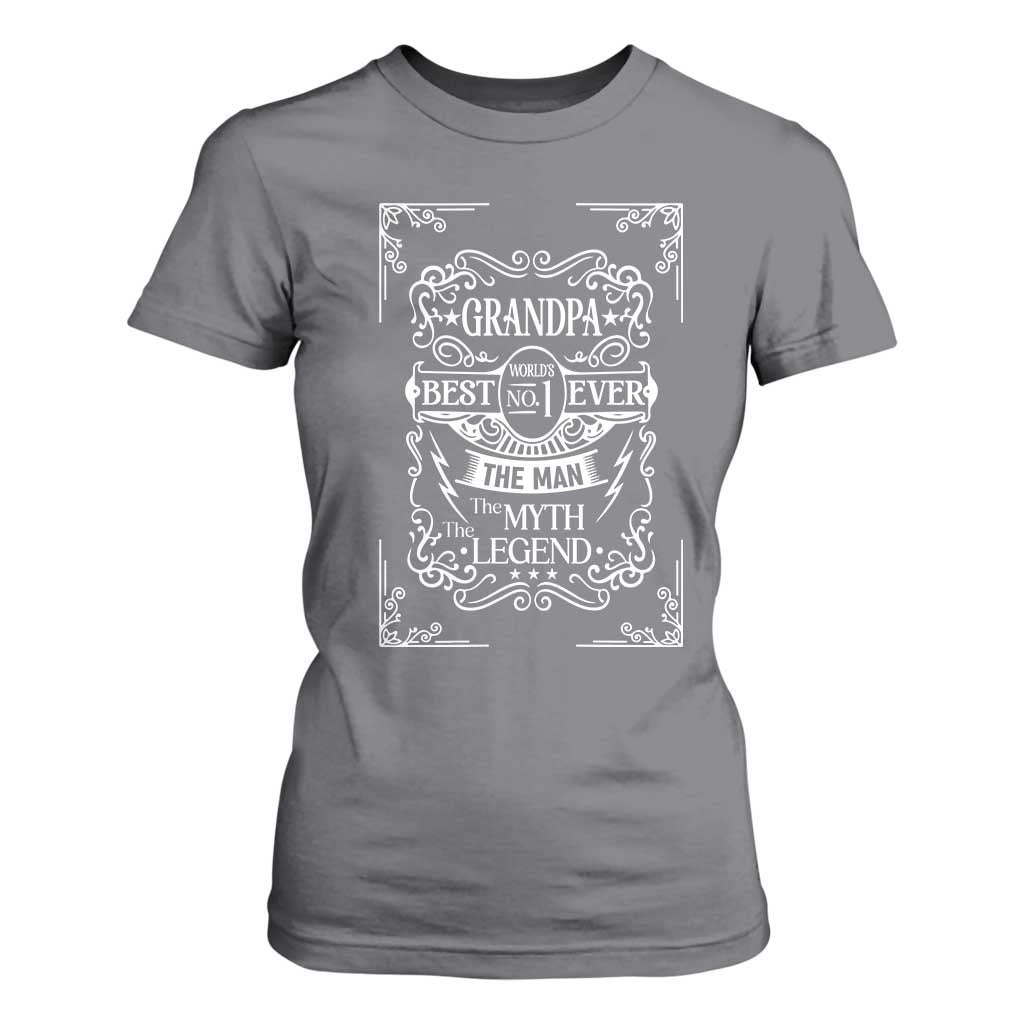 Vintage Fathers Day Gift For Grandpa T Shirt For Women The Man The Myth The Legend TS12 Charcoal Print Your Wear