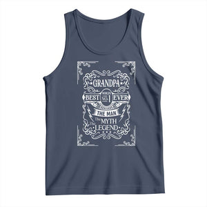 Vintage Fathers Day Gift For Grandpa Tank Top The Man The Myth The Legend TS12 Navy Print Your Wear