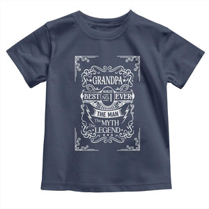 Vintage Fathers Day Gift For Grandpa Toddler T Shirt The Man The Myth The Legend TS12 Navy Print Your Wear