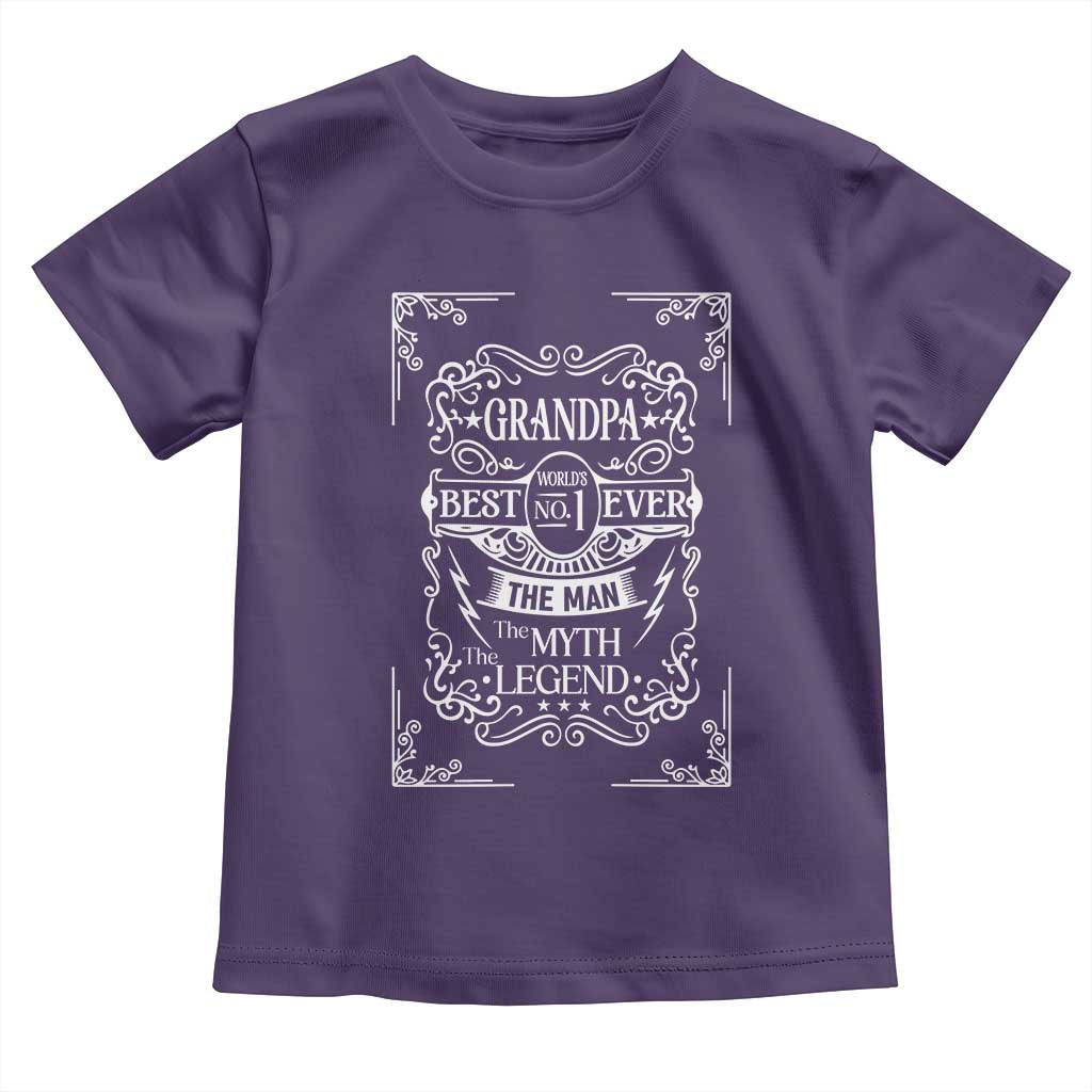 Vintage Fathers Day Gift For Grandpa Toddler T Shirt The Man The Myth The Legend TS12 Purple Print Your Wear