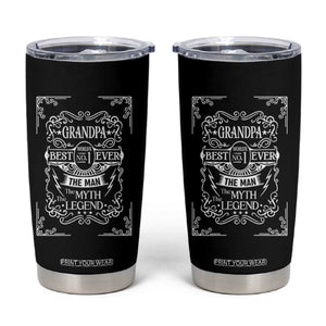 Vintage Fathers Day Gift For Grandpa Tumbler Cup The Man The Myth The Legend TS12 Black Print Your Wear