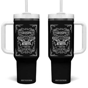 Vintage Fathers Day Gift For Grandpa Tumbler With Handle The Man The Myth The Legend TS12 One Size: 40 oz Black Print Your Wear