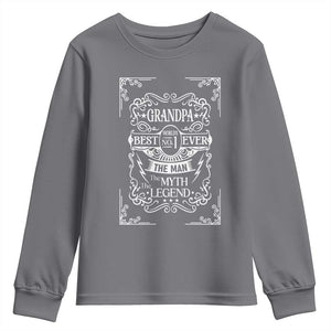 Vintage Fathers Day Gift For Grandpa Youth Sweatshirt The Man The Myth The Legend TS12 Charcoal Print Your Wear