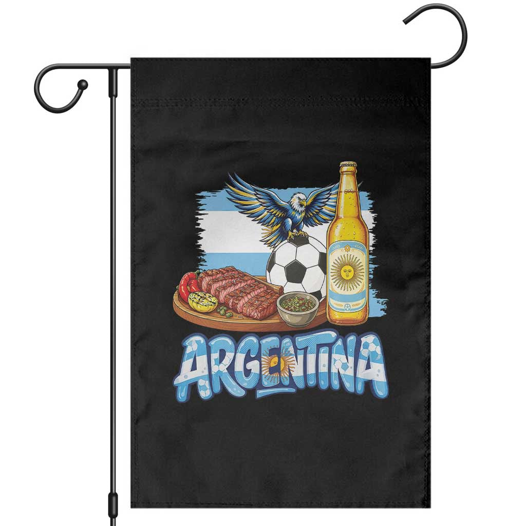 Argentine Pride Soccer And Beer Garden Flag Football Fan Graphic TS12 Black Print Your Wear