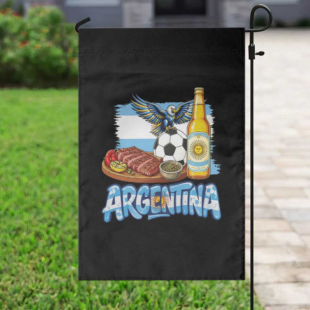 Argentine Pride Soccer And Beer Garden Flag Football Fan Graphic