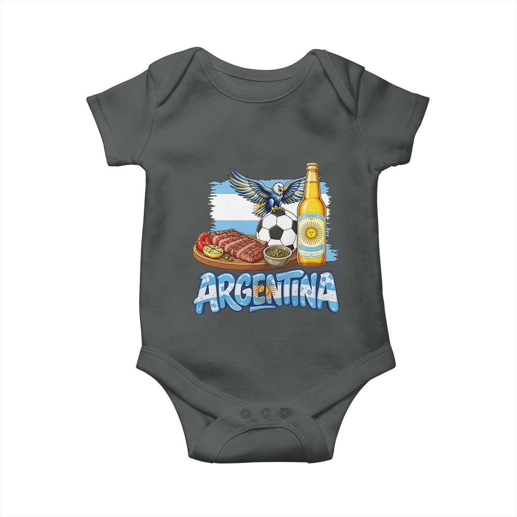 Argentine Pride Soccer And Beer Baby Onesie Football Fan Graphic