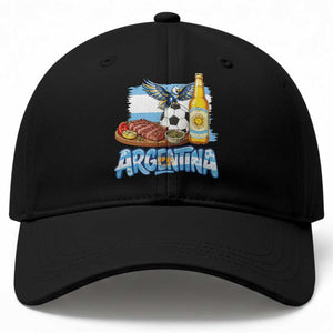 Argentine Pride Soccer And Beer Baseball Cap Football Fan Graphic