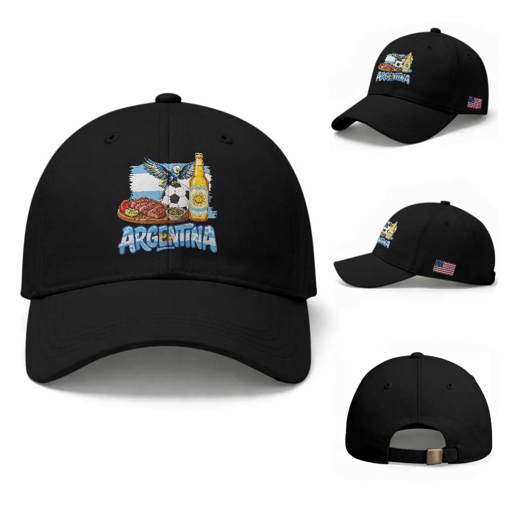 Argentine Pride Soccer And Beer Baseball Cap Football Fan Graphic