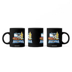Argentine Pride Soccer And Beer Coffee Mug Football Fan Graphic