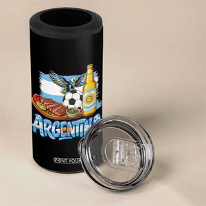 Argentine Pride Soccer And Beer 4 in 1 Can Cooler Tumbler Football Fan Graphic