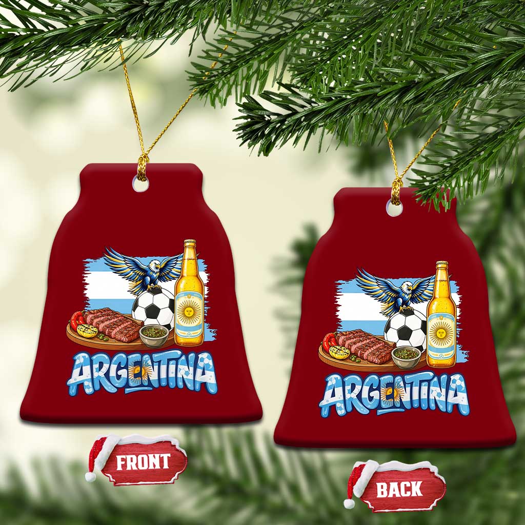 Argentine Pride Soccer And Beer Ceramic Ornament Football Fan Graphic