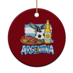 Argentine Pride Soccer And Beer Ceramic Ornament Football Fan Graphic