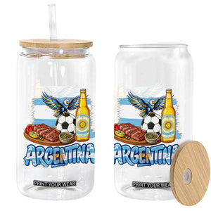 Argentine Pride Soccer And Beer Glass Can Football Fan Graphic