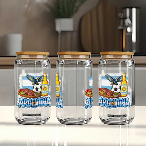 Argentine Pride Soccer And Beer Glass Can Football Fan Graphic
