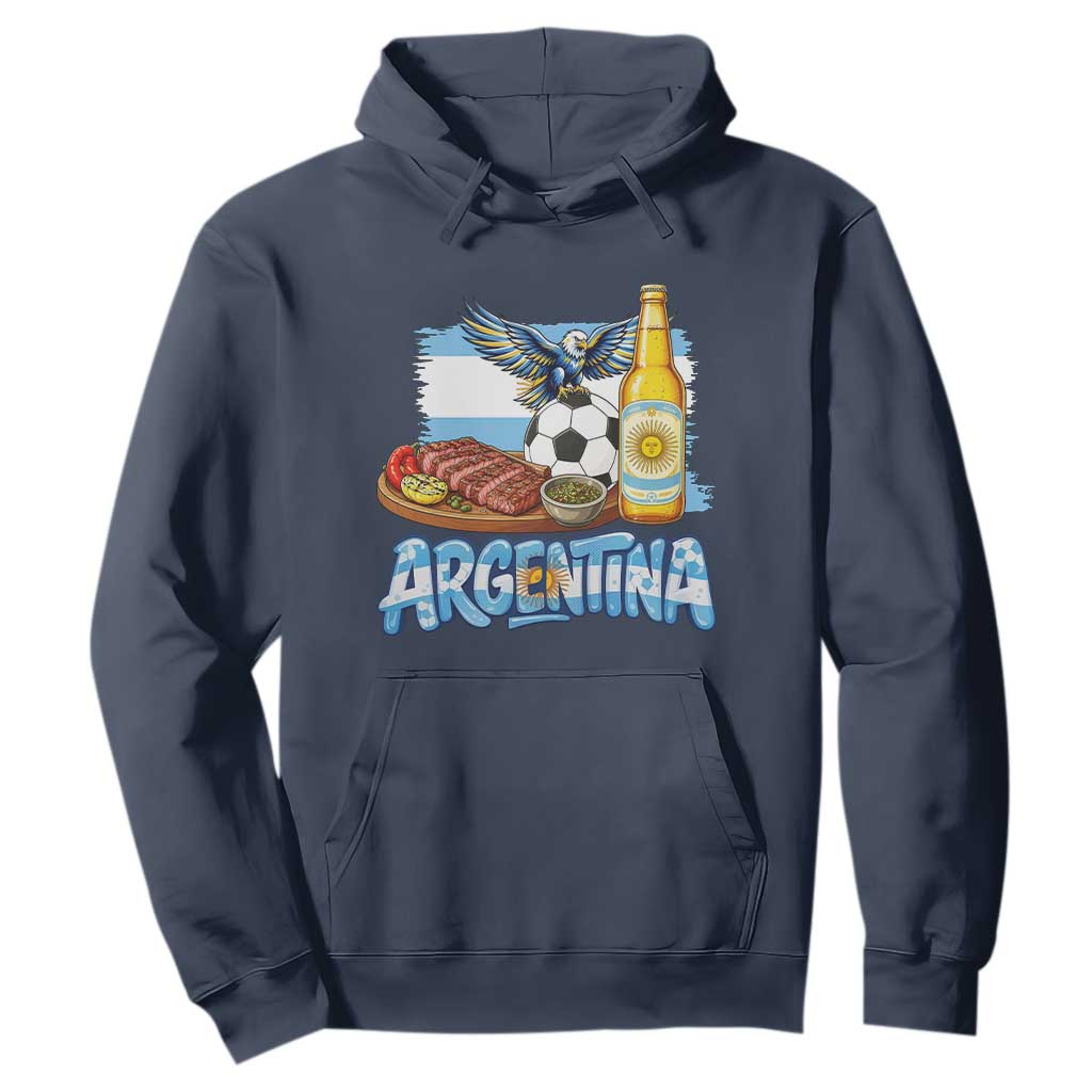 Argentine Pride Soccer And Beer Hoodie Football Fan Graphic
