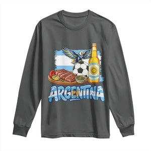 Argentine Pride Soccer And Beer Long Sleeve Shirt Football Fan Graphic