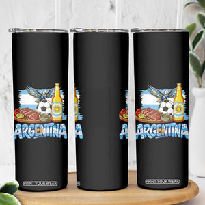 Argentine Pride Soccer And Beer Skinny Tumbler Football Fan Graphic