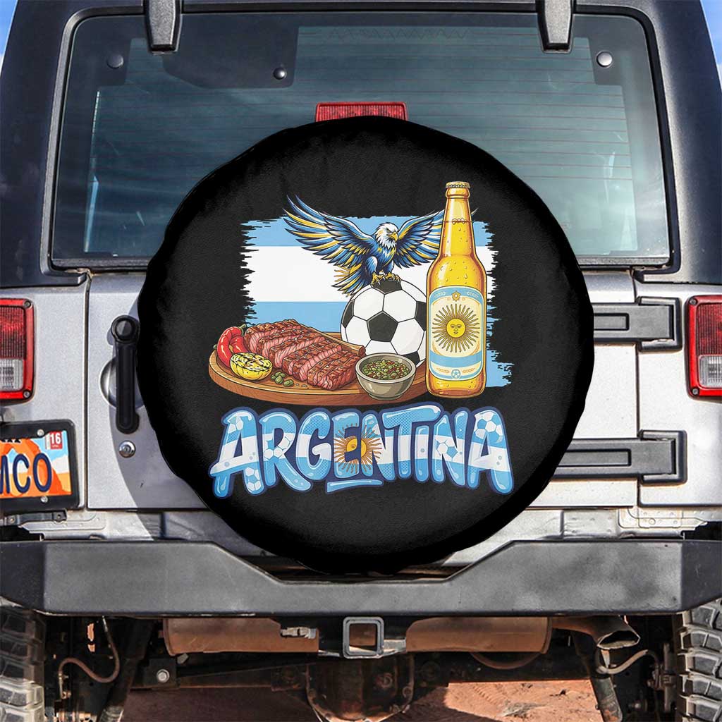 Argentine Pride Soccer And Beer Spare Tire Cover Football Fan Graphic TS12 No hole Black Print Your Wear