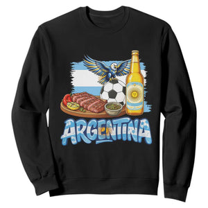 Argentine Pride Soccer And Beer Sweatshirt Football Fan Graphic