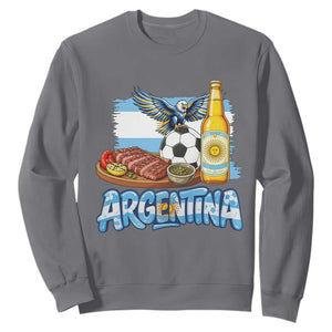 Argentine Pride Soccer And Beer Sweatshirt Football Fan Graphic