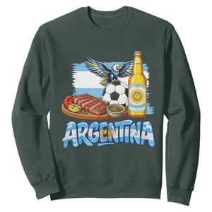 Argentine Pride Soccer And Beer Sweatshirt Football Fan Graphic