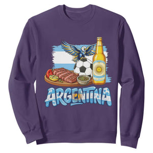 Argentine Pride Soccer And Beer Sweatshirt Football Fan Graphic