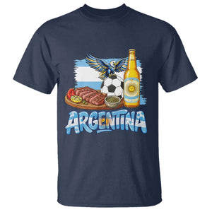 Argentine Pride Soccer And Beer T Shirt Football Fan Graphic