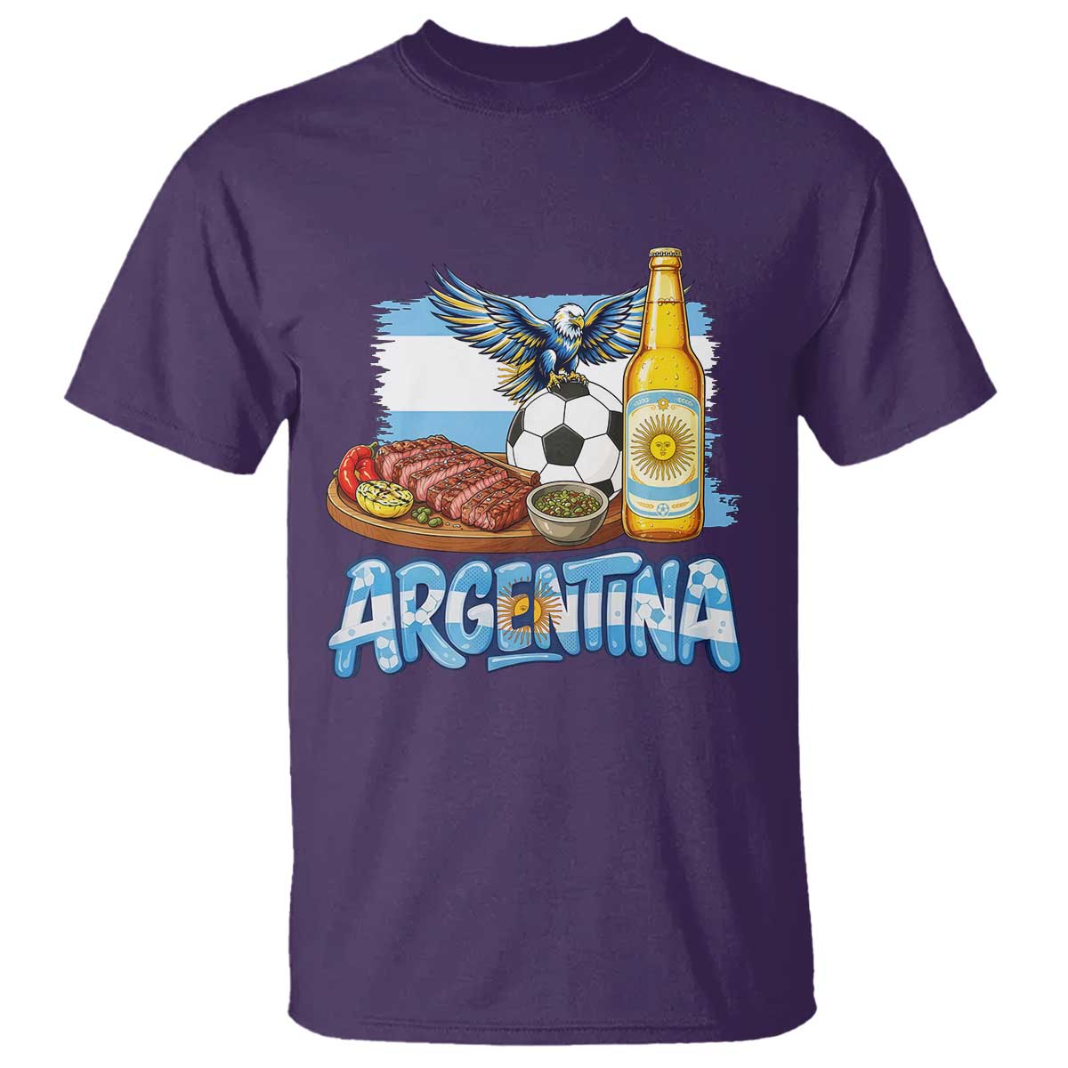 Argentine Pride Soccer And Beer T Shirt Football Fan Graphic