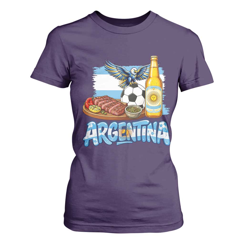 Argentine Pride Soccer And Beer T Shirt For Women Football Fan Graphic